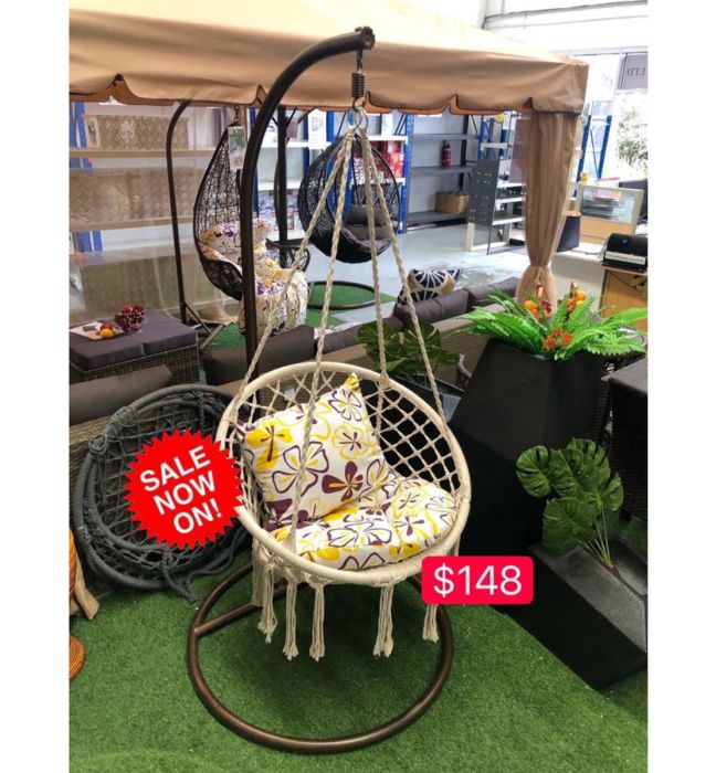 White hanging online chair stand
