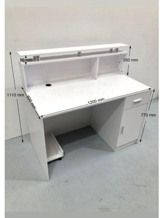 White small reception desk deals