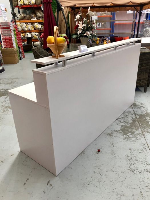Brand New White Reception Desk Counter 2m