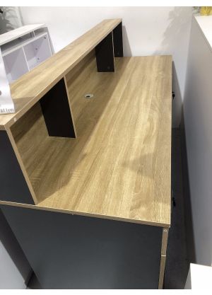 Model Wood Oak/Charcoal 1.8m Reception Desk Counter 
