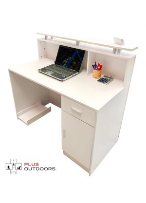 Small White Reception Desk Counter 1.2M 