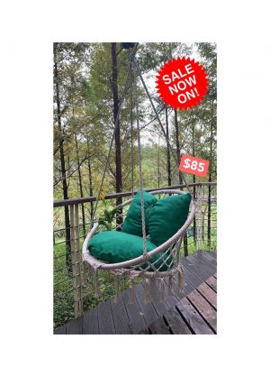 Hanging Hammock Chair Outdoor/Indoor (Chair & Cushion Only)-Charcoal