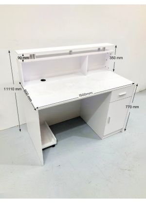 White Reception Desk Counter 1.5M 