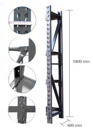 1.8M Shelving Upright Charcoal