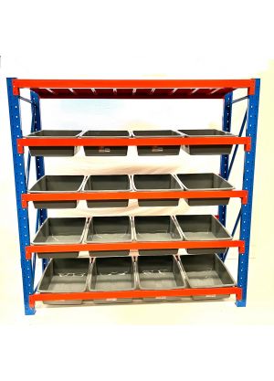 2M Shelving 2M x 0.6M x 2M Blue/Orange with tub