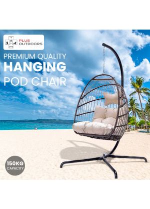 Indoor Wicker Hanging Egg Chair with Stand Swing Hammock Egg Basket Chairs