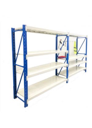 4m workbench shelving Blue & Grey set with 2m mash net