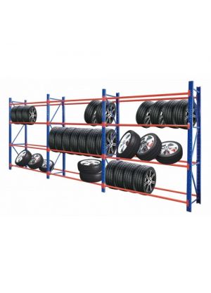 Heavy Duty Tyre Rack 6M x 2.4M Blue & Orange 