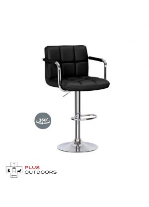 Bar Stools Kitchen Stool Leather Barstools Swivel Chairs Gas Lift Black