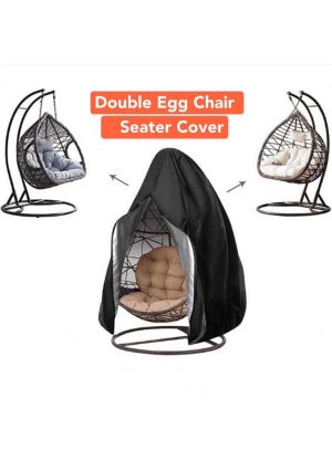 Hanging Double Egg Chair Cover Protector Waterproof Garden Outdoor with zip - Grey Colour