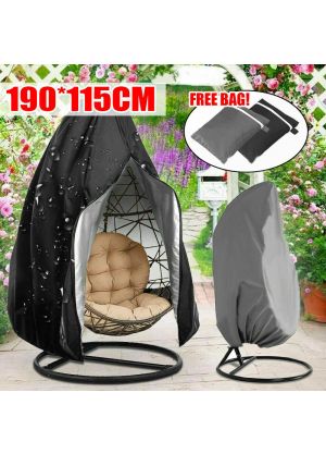 Hanging Single Egg Chair Cover Protector Waterproof Outdoor Black & Grey
