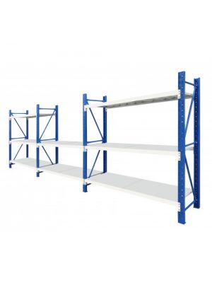 6M Metal Garage Shelving + Workbench Package (Blue & Grey)