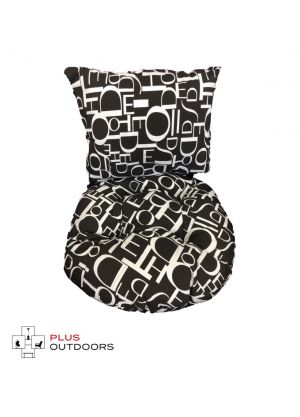 Single Pod Chair Cushion - Black & White letters
