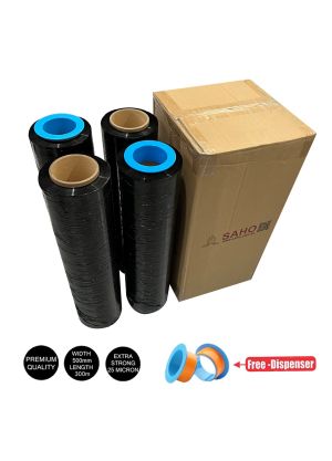 Stretch Wrap - Black- 4 Roll / Box