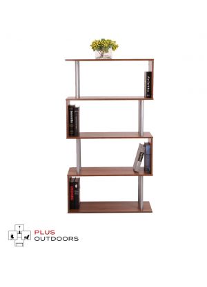 Wooden S Shape Lounge Storage Display Unit Bookcase Bookshelf