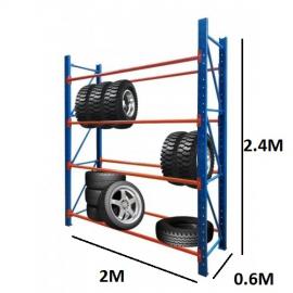 Heavy Duty Tyre Rack 2M x 2.4M Blue & Orange 